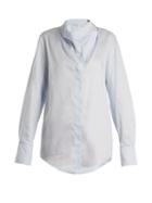 Stella Mccartney Draped-neck Cotton-poplin Shirt