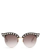 Gucci Cat-eye Pearl-embellished Metal Sunglasses