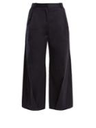 Palmer/harding Serra Wide-leg Cropped Cotton-twill Trousers