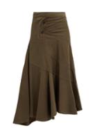 Matchesfashion.com Jw Anderson - Twisted Cotton Twill Skirt - Womens - Khaki