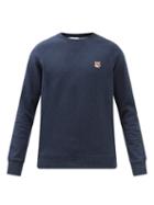 Maison Kitsun - Fox Head Cotton-jersey Sweatshirt - Mens - Navy