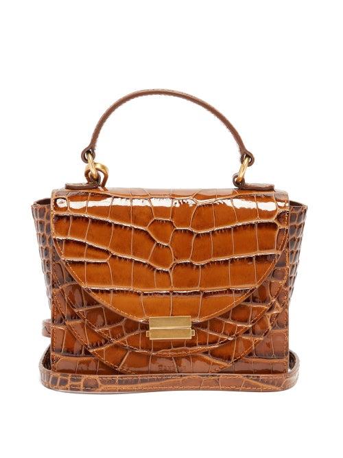 Matchesfashion.com Wandler - Luna Mini Crocodile Effect Leather Cross Body Bag - Womens - Tan