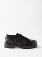 Versace - Barocco Leather Derby Shoes - Mens - Black Grey