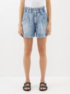 Isabel Marant Toile - Titea High-waist Denim Shorts - Womens - Light Blue
