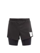 Matchesfashion.com Satisfy - Short Distance Shell And Jersey Shorts - Mens - Black