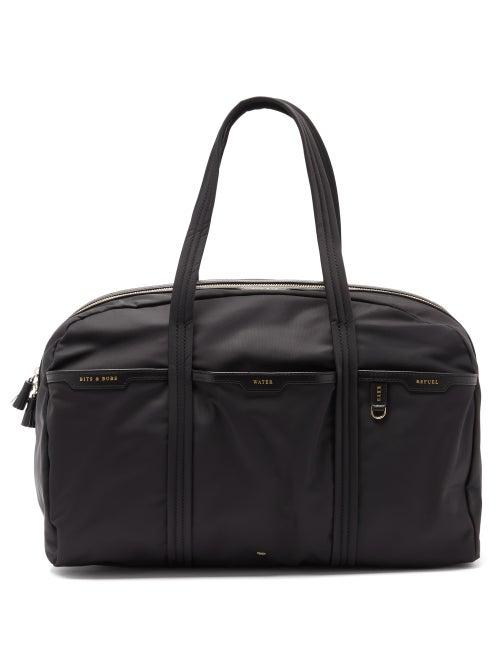Matchesfashion.com Anya Hindmarch - Leather-trim Recycled-fibre Gym Bag - Womens - Black