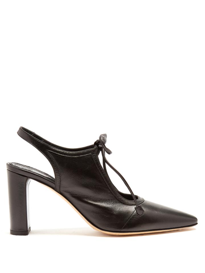 The Row Camil Leather Slingback Pumps