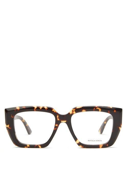 Matchesfashion.com Bottega Veneta - Square Tortoiseshell-acetate Glasses - Womens - Tortoiseshell