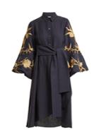 Osman Ariana Embroidered-linen Dress