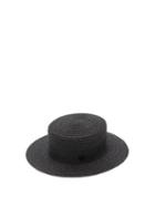 Matchesfashion.com Maison Michel - Kiki Hemp-straw Boater Hat - Womens - Black