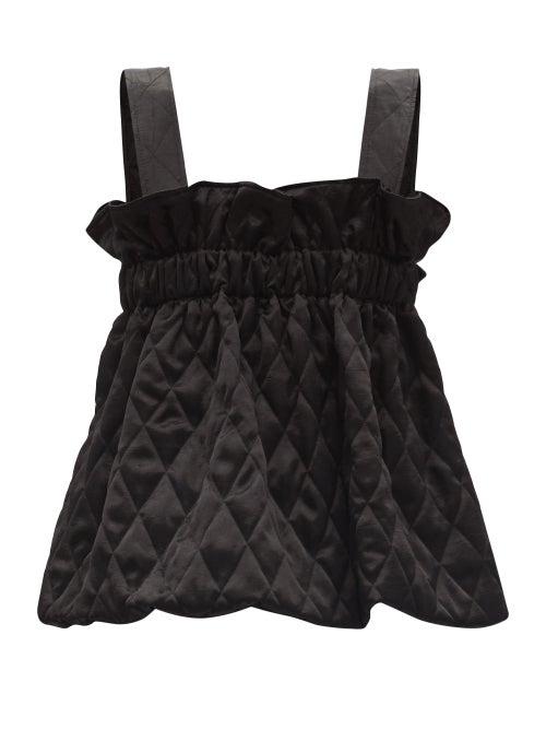 Matchesfashion.com Noir Kei Ninomiya - Buckled-strap Quilted-satin Top - Womens - Black