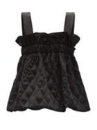Matchesfashion.com Noir Kei Ninomiya - Buckled-strap Quilted-satin Top - Womens - Black