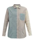 Matchesfashion.com By Walid - Tristan Panelled Floral-print Cotton Shirt - Mens - Blue Multi