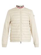 Matchesfashion.com Moncler - High Neck Contrast Panel Quilted Down Jacket - Mens - Cream
