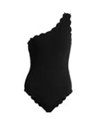 Matchesfashion.com Marysia - Santa Barbara Scallop Edged Swimsuit - Womens - Black