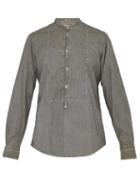 Matchesfashion.com Massimo Alba - Striped Henley Cotton Shirt - Mens - Khaki Stripe