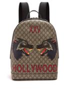 Matchesfashion.com Gucci - Wolf Gg Supreme Print Canvas Backpack - Mens - Brown Multi