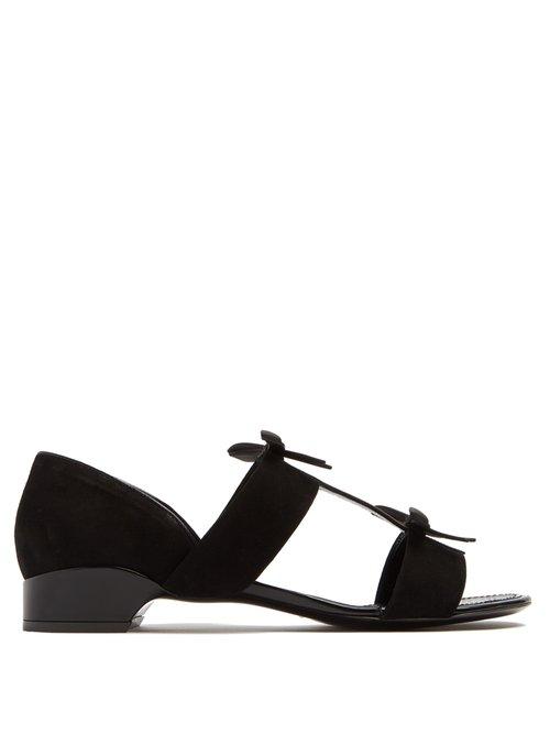 Matchesfashion.com Fabrizio Viti - City Bow Suede Sandals - Womens - Black