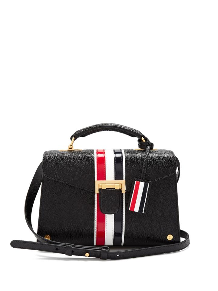 Thom Browne Mrs Thom Striped-detail Leather Bag