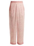 Matchesfashion.com Masscob - Wide Leg Paisley Print Cotton Trousers - Womens - Pink White