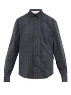 Matchesfashion.com Acne Studios - Striped Seersucker Shirt - Mens - Grey Multi