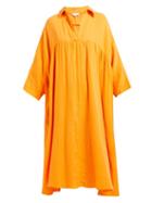 Matchesfashion.com Rhode Resort - Leo Crinkle Cotton Gauze Dress - Womens - Orange
