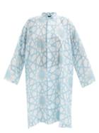 Eskandar - Handkerchief-hem Geometric-print Linen Shirt - Womens - Multi