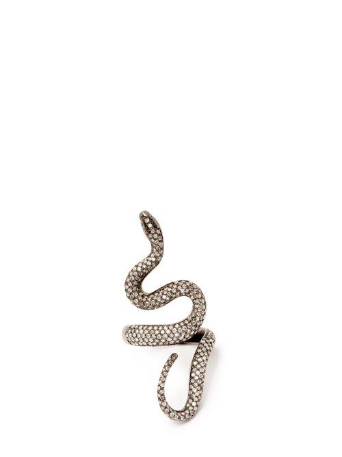 Matchesfashion.com Lynn Ban - Diamond Pav & Rhodium Plated Ring - Womens - Gold