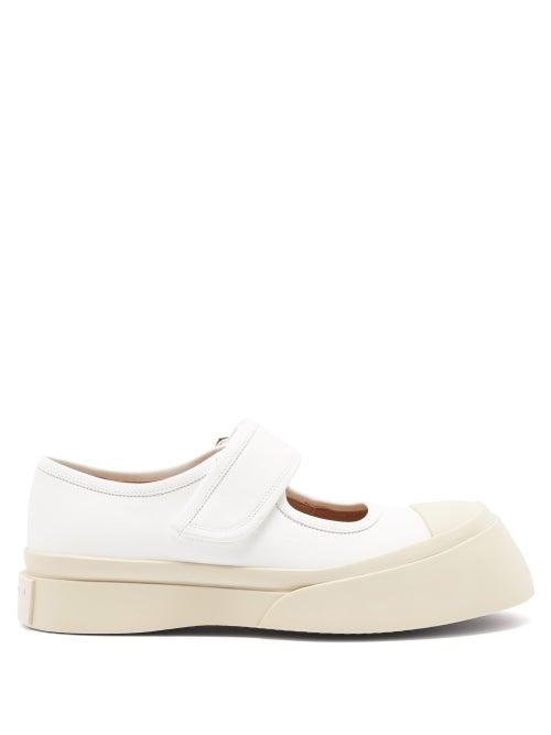 Matchesfashion.com Marni - Pablo Chunky-sole Leather Mary-jane Shoes - Womens - White
