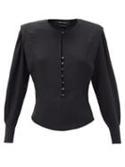 Matchesfashion.com Isabel Marant - Feodia Padded-shoulder Cady Top - Womens - Black
