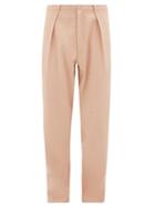 Matchesfashion.com Marrakshi Life - Tapered-leg Pleated Cotton-blend Trousers - Mens - Pink