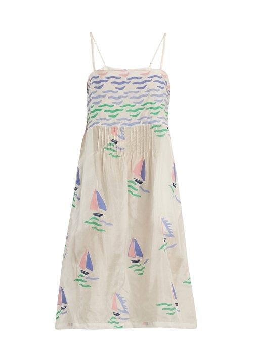 Matchesfashion.com Thierry Colson - Rock The Boat Silk Dress - Womens - Green Multi