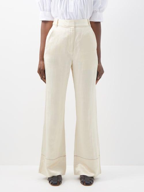 Lee Mathews - Lambert High-rise Straight-leg Trousers - Womens - Natural