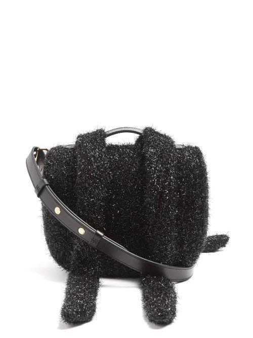 Matchesfashion.com Simone Rocha - Lurex And Leather Cross Body Bag - Womens - Black
