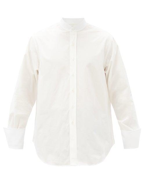 Matchesfashion.com Maison Margiela - Stand-collar Cotton-poplin Shirt - Mens - White