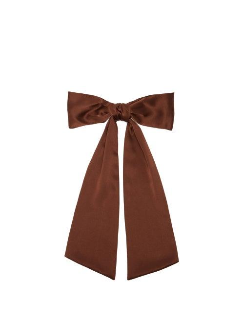 Matchesfashion.com Sophie Buhai - Bow Silk-satin Hair Clip - Womens - Brown
