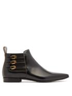 Matchesfashion.com Gucci - Triple-buckle Leather Ankle Boots - Mens - Black