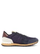 Matchesfashion.com Valentino - Rockrunner Low Top Suede And Mesh Trainers - Mens - Navy Multi