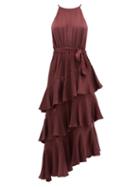 Matchesfashion.com Zimmermann - Espionage Silk Midi Dress - Womens - Dark Red