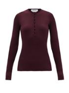 Matchesfashion.com Gabriela Hearst - Jenny Ribbed Cashmere-blend Sweater - Womens - Burgundy