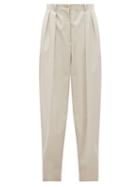 Ladies Rtw The Row - Igor Pleated Crepe Wide-leg Trousers - Womens - Light Beige