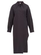 Matchesfashion.com Lemaire - Cotton Midi Shirt Dress - Womens - Black