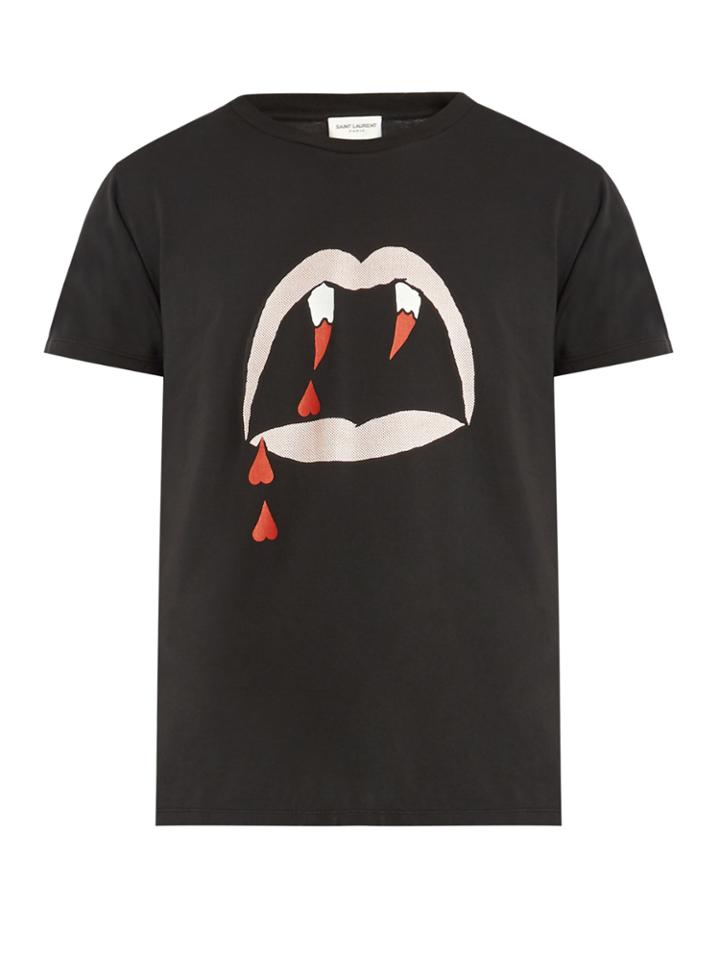 Saint Laurent Blood Luster Cotton-jersey T-shirt