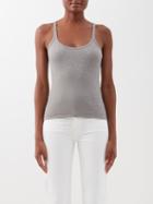 Toteme - Scoop-neck Organic Cotton-blend Tank Top - Womens - Grey