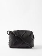 Bottega Veneta - Cassette Small Intrecciato-leather Cross-body Bag - Womens - Black