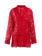 Matchesfashion.com Dolce & Gabbana - Floral Lace Pyjama Top - Womens - Red
