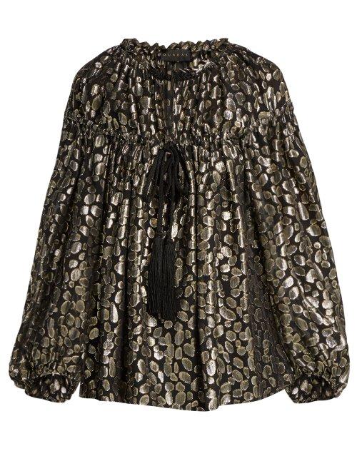 Matchesfashion.com Dundas - Fil Coup Silk Blend Blouse - Womens - Black Multi