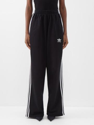 Balenciaga - X Adidas Three-stripe Cotton-jersey Track-pants - Womens - Black White