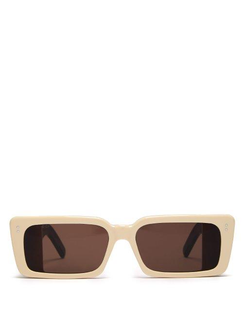 Matchesfashion.com Gucci - Rectangular Acetate Sunglasses - Womens - Ivory Multi