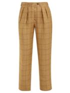 Matchesfashion.com Giuliva Heritage Collection - The Husband High Rise Linen Trousers - Womens - Beige Multi
